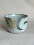 Monstera yarn bowl - blue (second)