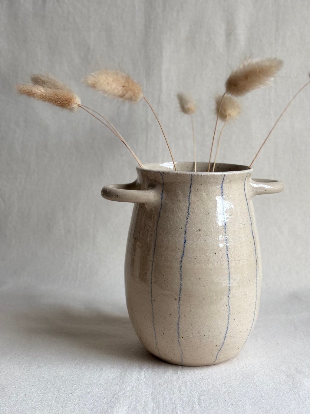 Tall striped vase