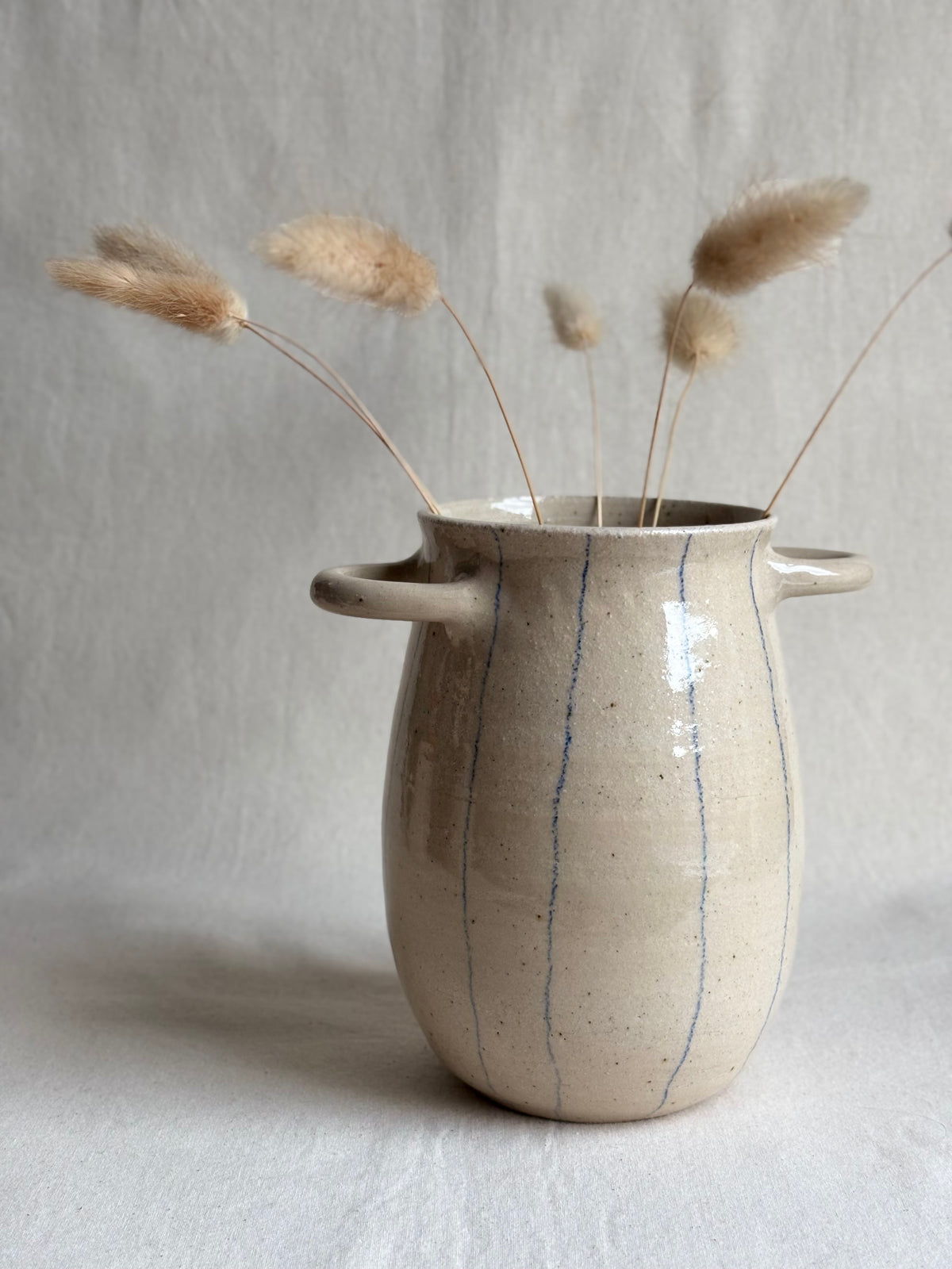Tall striped vase