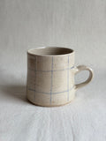 Blue grid mug