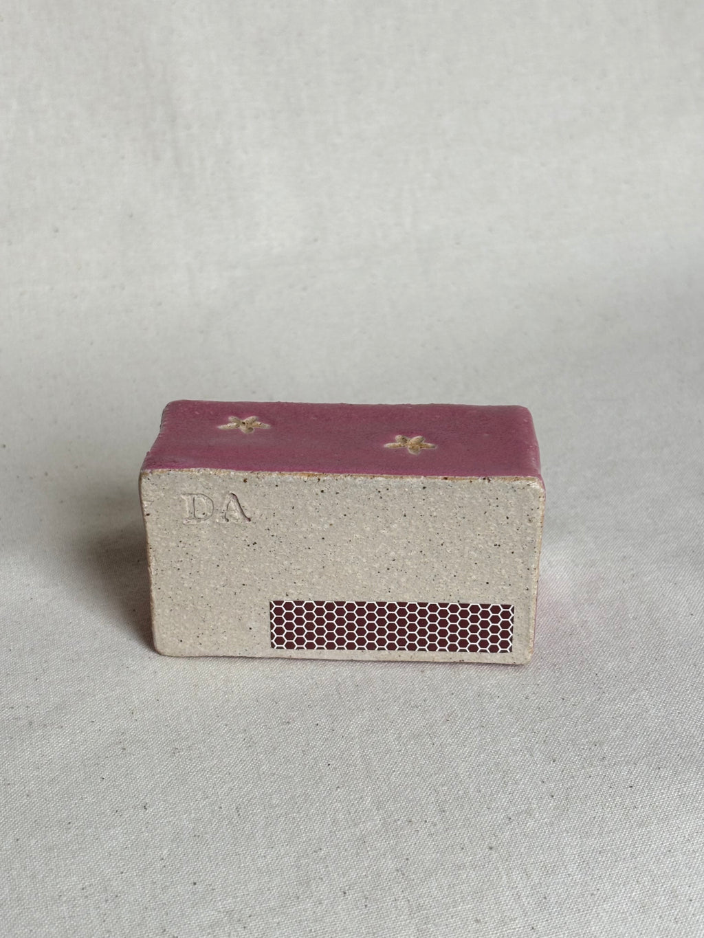 Pink match box with flower detailing