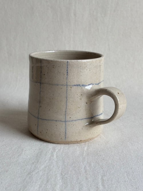 Blue grid mug