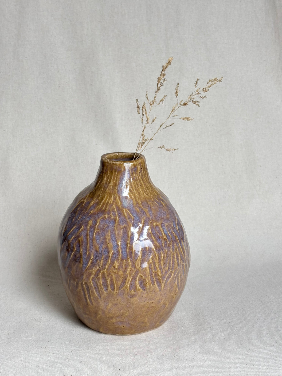 Medium size vase in honey glaze