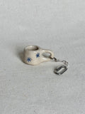 Mini mug keyring - navy stars