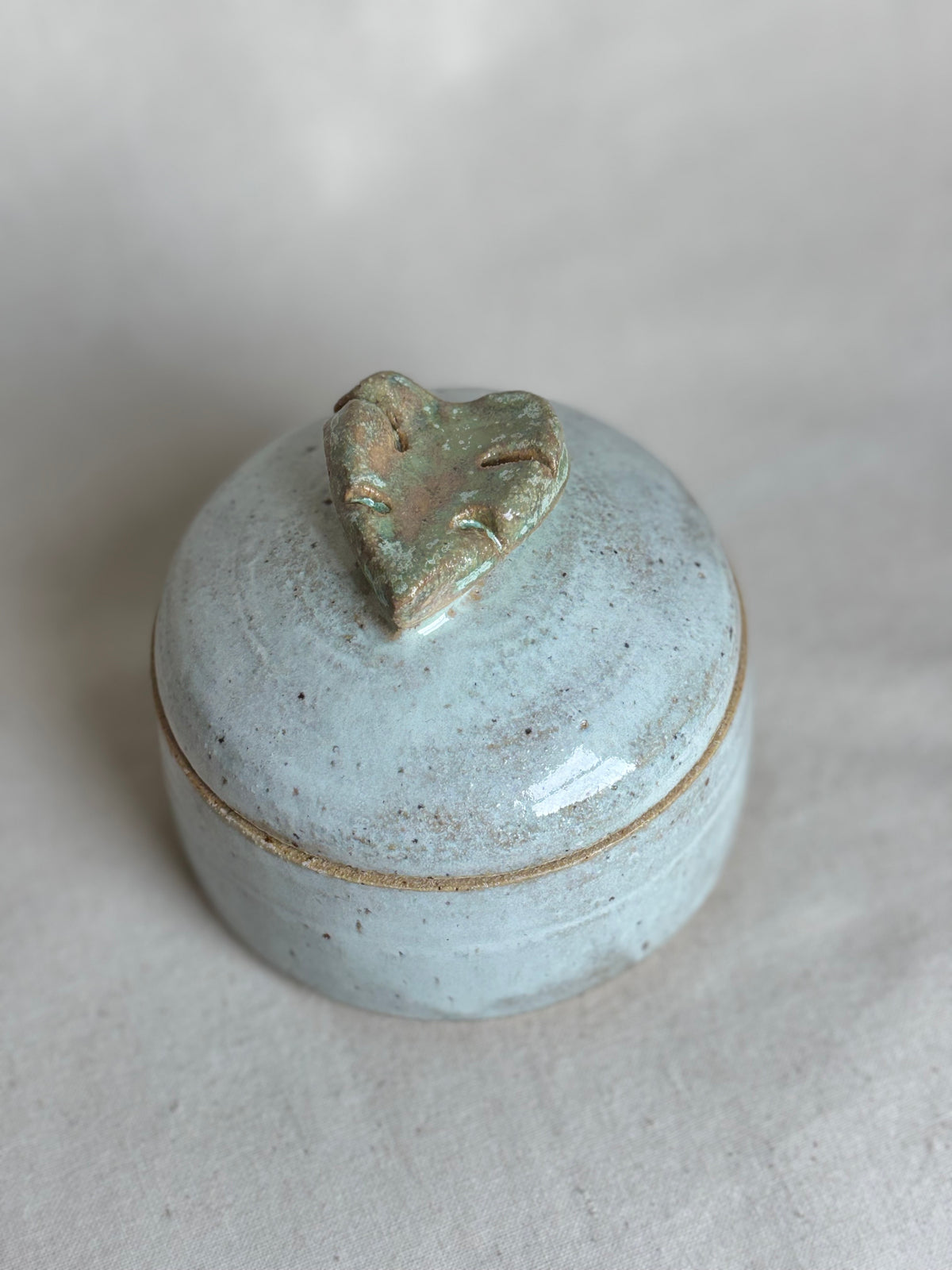 Monstera lidded trinket jar