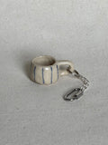 Mini mug keyring - navy stripe