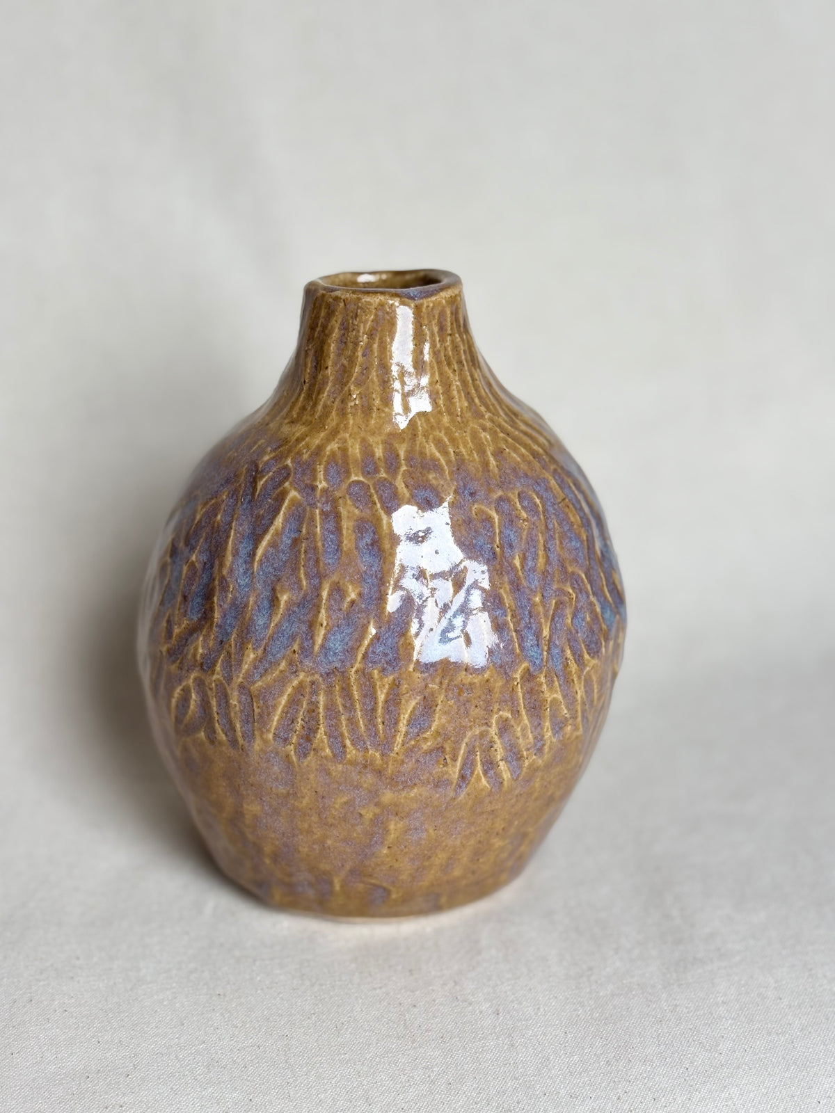 Medium size vase in honey glaze