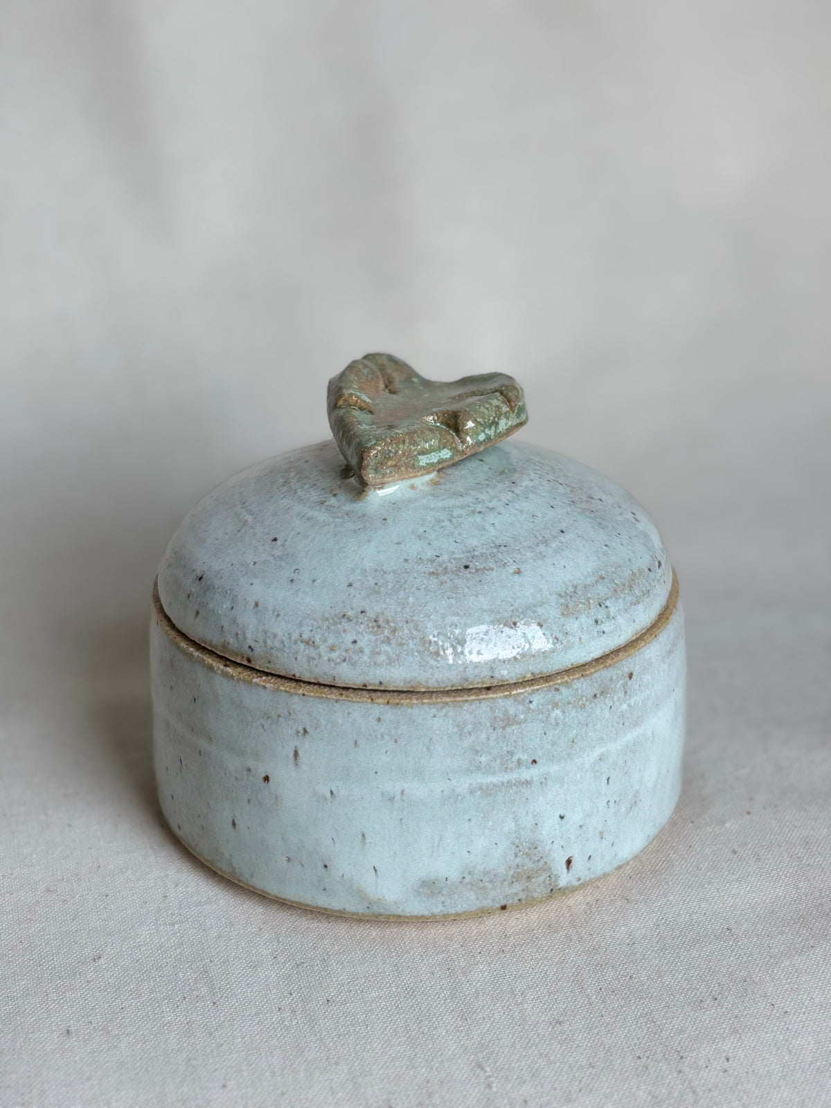 Monstera lidded trinket jar